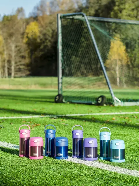 Thermos Funtainer Drikkeflaske m sugerør Blå 355ml 