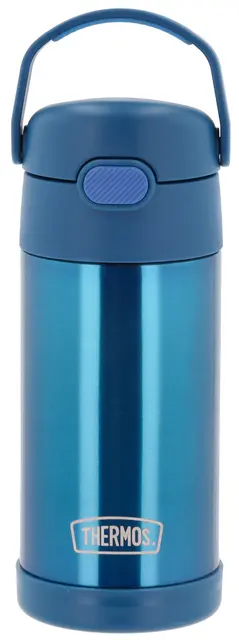Thermos Funtainer Drikkeflaske m sugerør Blå 355ml 