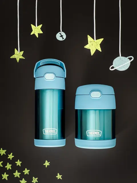 Thermos Funtainer Drikkeflaske m sugerør Teal 355ml 