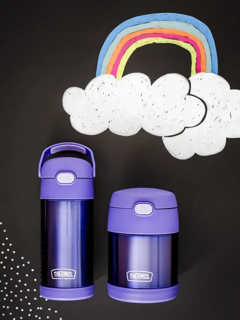 Thermos Funtainer Drikkeflaske m sugerør Violet 355ml 