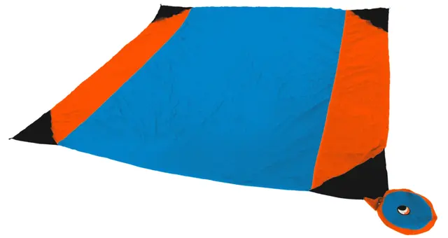 Ticket To The Moon Beach Blanket Strandpledd, 213x213cm, Aqua/Orange 