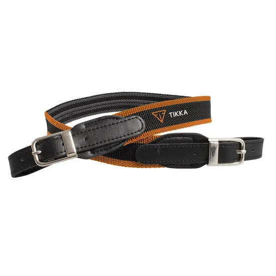 Tikka T3x Sling riflerem Orange/sort våpenrem med skinn og nylon 