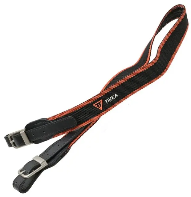 Tikka T3x Sling riflerem Orange/sort våpenrem med skinn og nylon 