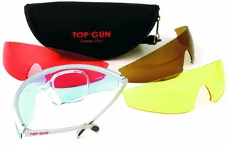 Top Gun skytebriller med spesial glass 4 farger med hele glass