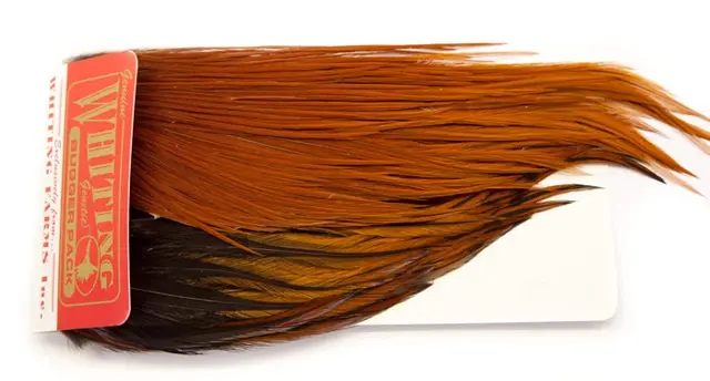 Whiting Bugger Pack Natural Brown Lange fjær med naturlig tapering 