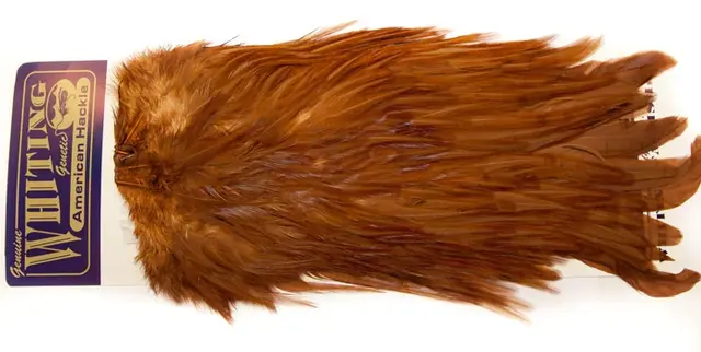 Whiting Am. Rooster Saddle - Brown (White Dyed) 