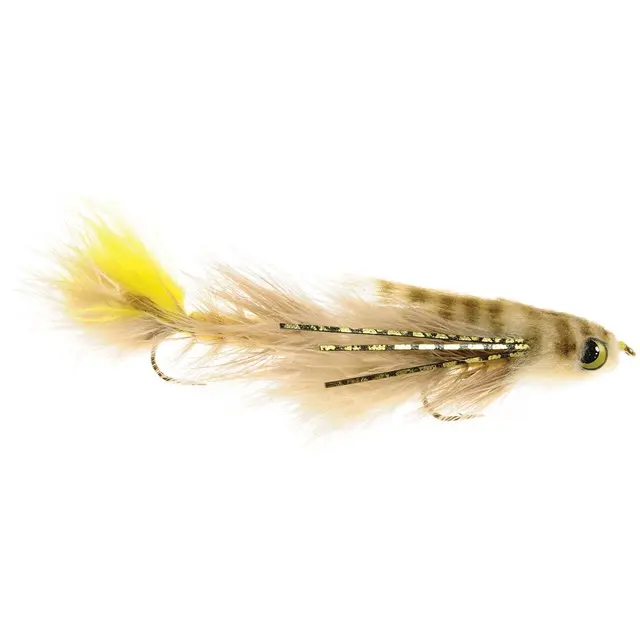 Umpqua Double Gonga #4 Tan/Yellow Stor ørretstreamer 