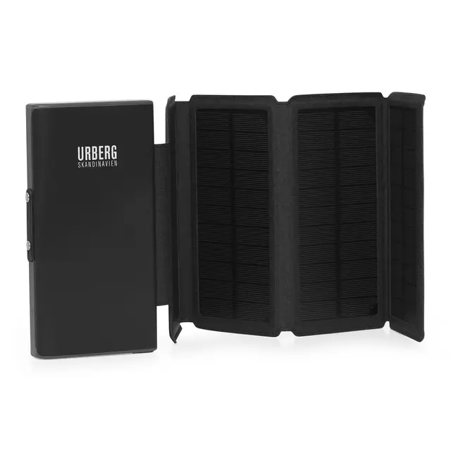 Urberg Solar Powerbank 8W Black Solcellelading av mobil og kamera på tur 