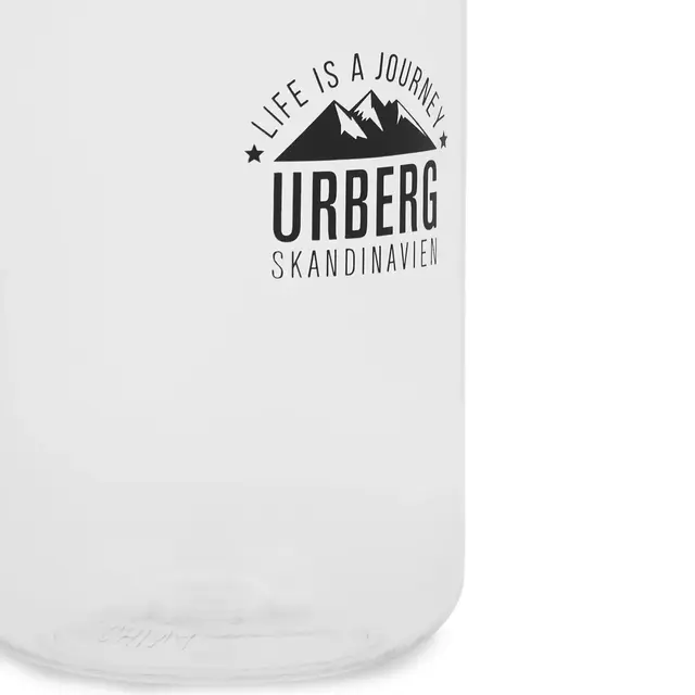 Urberg Tritan Bottle 1000ml Transparent Romslig vannflaske for tur og hverdag 