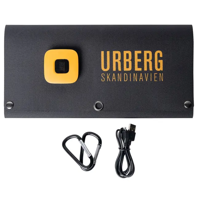 Urberg Solar Panel 28w Black Solcellelading av mobil og kamera på tur 