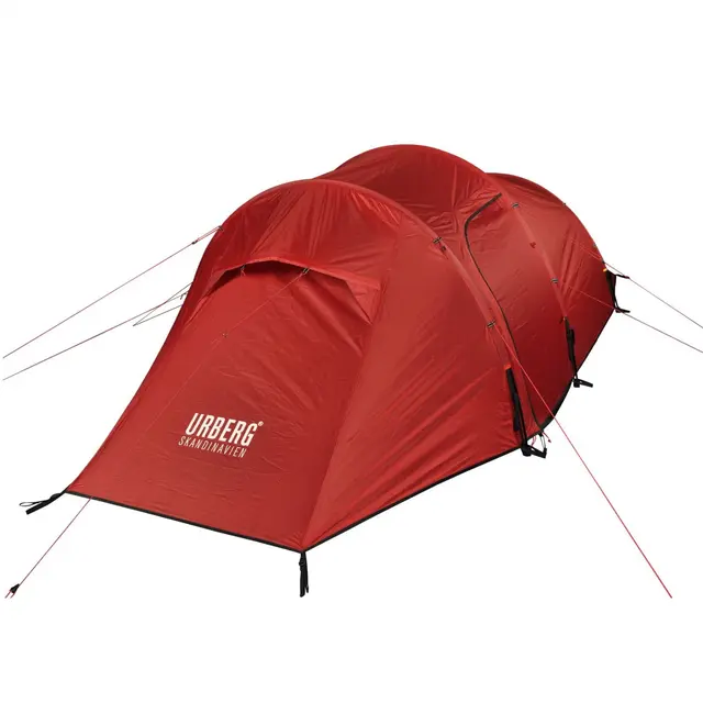 Urberg 2-Person Trekking Tunnel Tent 3-sesongs tunelltelt i Rio Red 