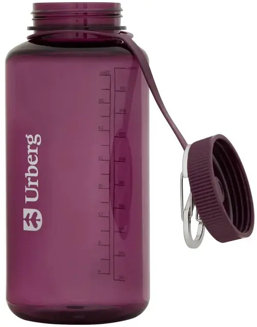 Urberg Tritan bottle 1000ml Dark purple Drikkeflaske med skrukork og karabinkrok 
