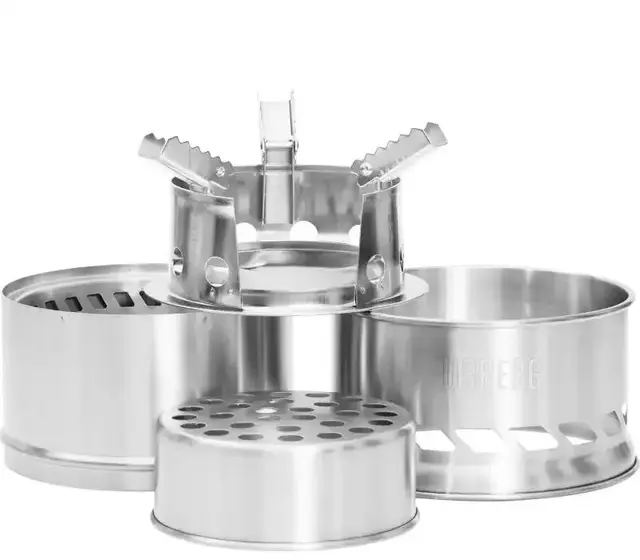 Urberg Rogen Lt Wood Stove Stainless Vedfyrt stormkjøkken i rustfritt stål 