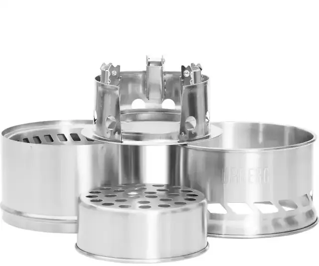 Urberg Rogen Lt Wood Stove Stainless Vedfyrt stormkjøkken i rustfritt stål 