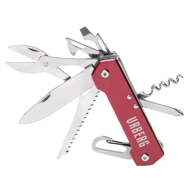 Urberg Multi Function Knife Red Multiverktøy med 9 deler 
