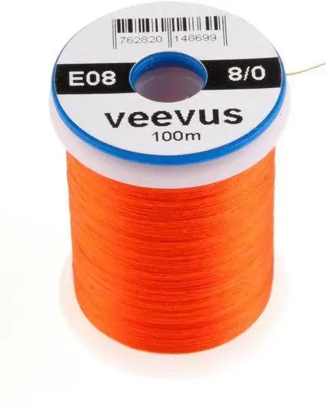 Veevus bindetråd 8/0 - Orange Råsterk, lett å splitte 