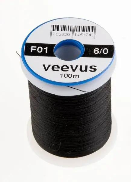 Veevus bindetråd 6/0 - Black Råsterk, lett å splitte 
