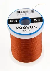 Veevus bindetr&#229;d 6/0 - Rusty Brown R&#229;sterk, lett &#229; splitte