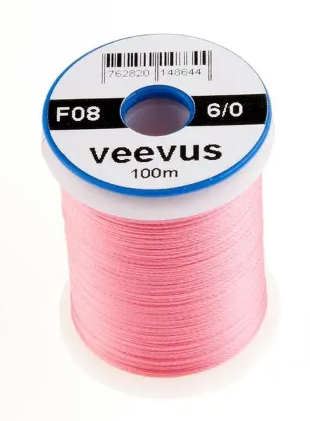 Veevus bindetråd 6/0 - Pink Råsterk, lett å splitte 