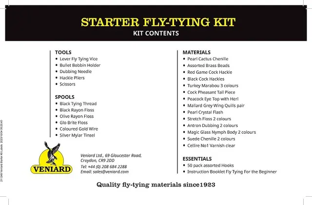 Veniard Starter Fly Tying Kit Fluebindesett med alt det nødvendige 