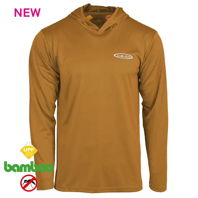 Vision Bamboo Bug & UV Hoodie M Rust Teknisk hettegenser med anti-myggmiddel 