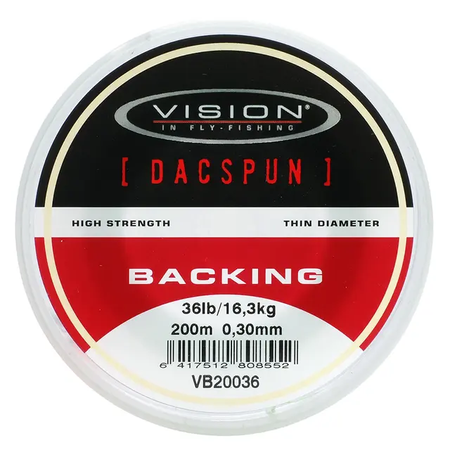 Vision Dacspun Backing 200m/36lbs FL.green/white - 0,30mm 
