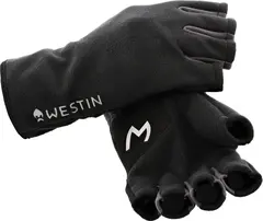 Westin HLF Fleece Gloves Carbon Black M Half finger fiskehansker i fleece