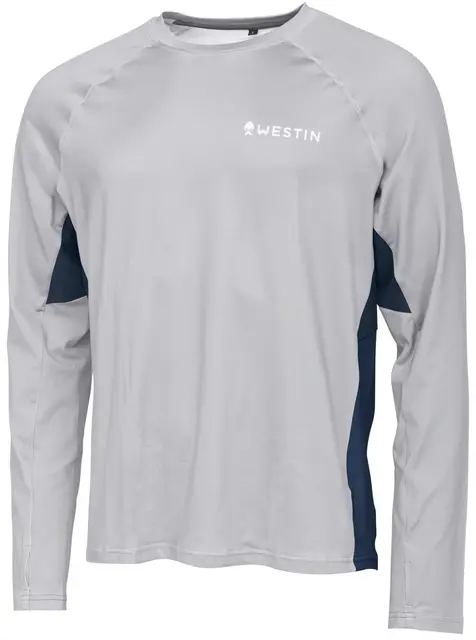 Westin Flats Upf Shirt Mist Grey M Luftig fiskegenser med UV beskyttelse 