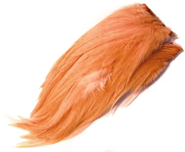 Whiting Bugger Pack Dyed Salmon Lange fjær med naturlig tapering 