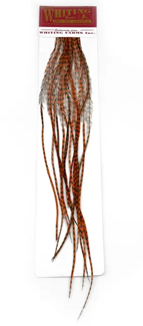 Whiting 100's Saddle Burnt Orange #18 100 hackle fra saddel av høy kvalitet 