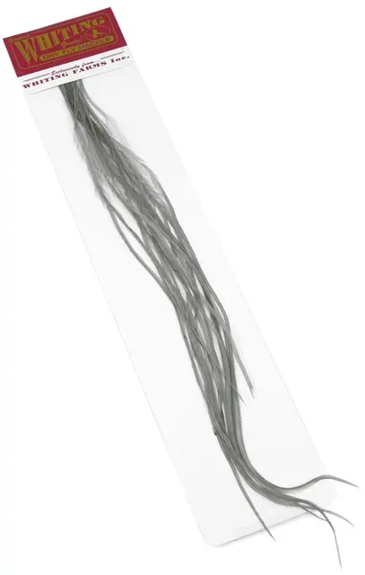 Whiting 100's Saddle Grizzly #12 Grizzly dyed Medium Dun krok #12 