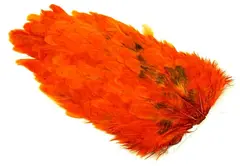 Whiting 4B Hen Saddle White Burnt Orange White dyed Burnt Orange h&#248;nesaddel