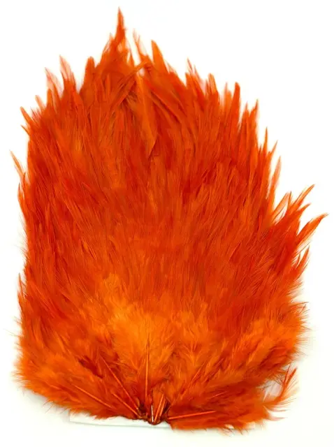 Whiting 4B Rooster Saddle White dyed Bur White dyed Burnt Orange hanesaddel 