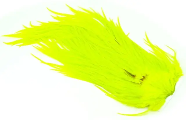 Whiting 4B Rooster Saddle White dyed Fl. White dyed Fl.Yellow Chartreuse hane 