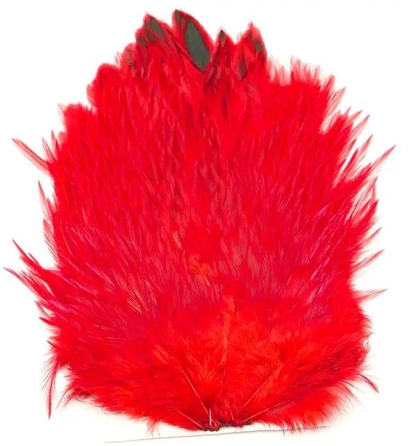 Whiting 4B Rooster Saddle White dyed Red Flotte hanesaddler med myke og avrundede 