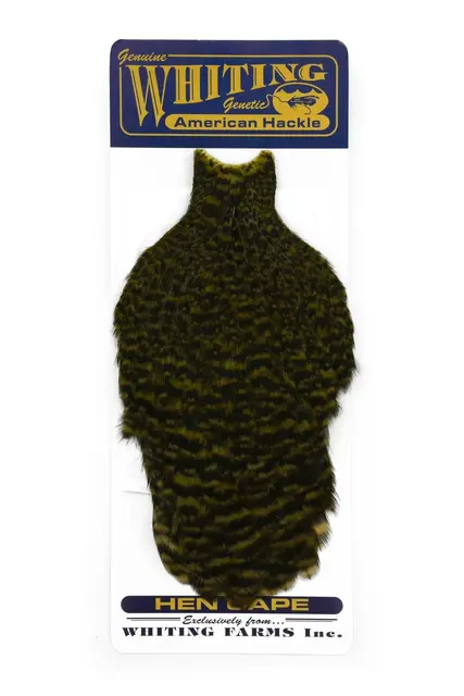 Whiting American Hen Cape Grizzly DOlive Grizzly Dark Olive med myke fine fjær 