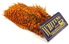 Whiting American Streamer Pack Grizzly dyed Shrimp Orange