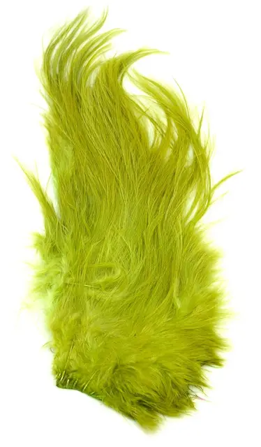 Whiting Bird Fur White dyed Olive Fluene blir enda mer levende 