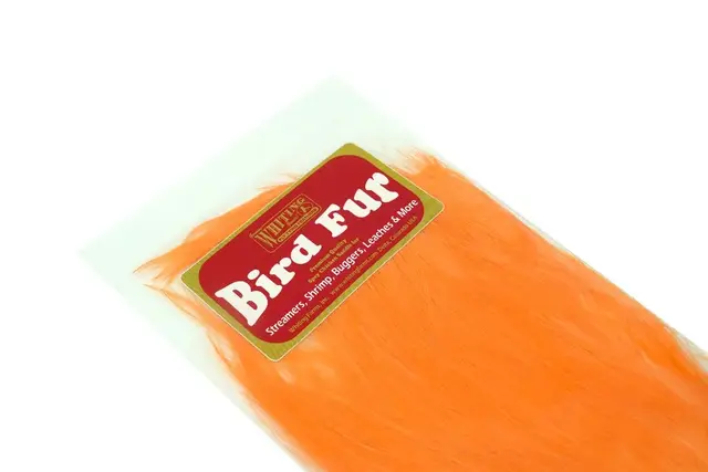 Whiting Bird Fur White dyed ShrimpOrange Fluene blir enda mer levende 