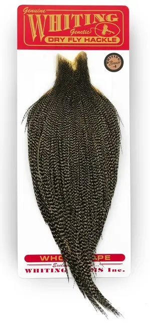 Whiting Bronze Cape Grizzly Variant Kvalitetsfjær til binding av tørrfluer 