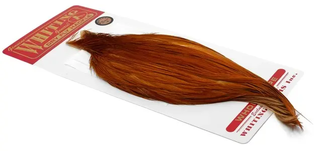 Whiting Bronze Cape Medium Ginger Kvalitetsfjær til binding av tørrfluer 