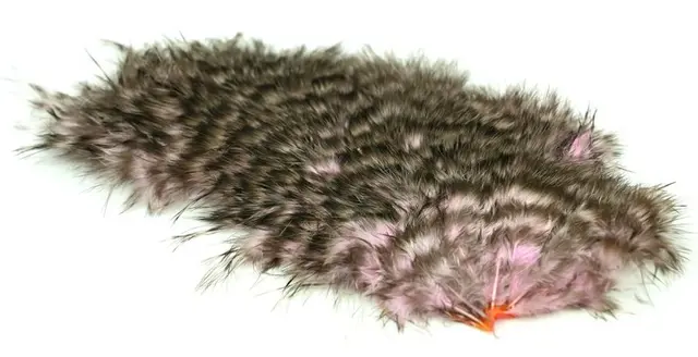 Whiting Mini Bird Fur Grizzly dyed Pink Grizzly dyed Shell Pink 