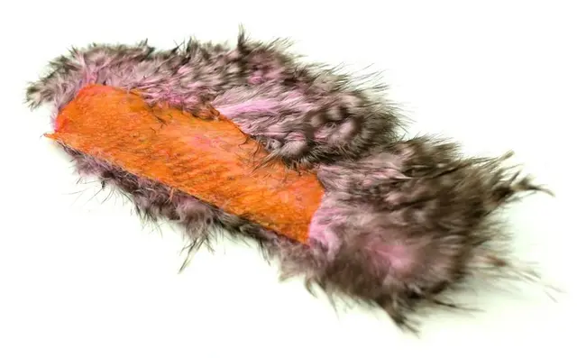 Whiting Mini Bird Fur Grizzly dyed Pink Grizzly dyed Shell Pink 