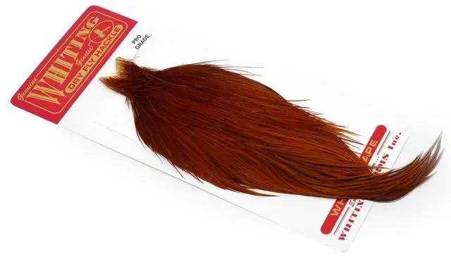 Whiting Pro Grade Cape Brown Nakkefjær av høy kvalitet til tørrfluer 