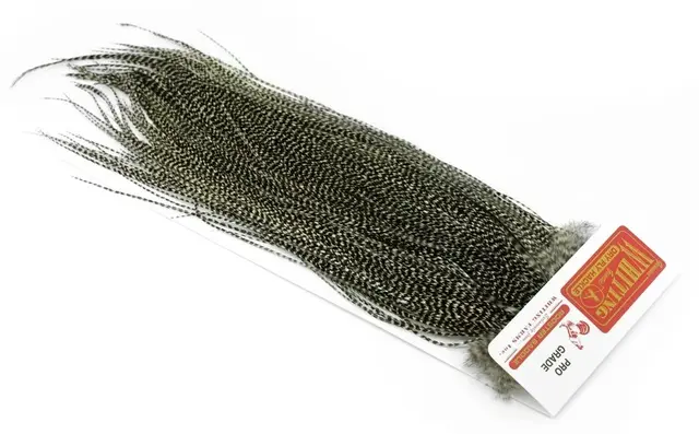 Whiting Pro Grade Midge Saddle Grizzly Førsteklasses nakkefjær til fluer 18-24 