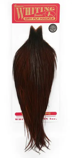 Whiting Silver Cape White dyed Brown Lange fibere og utrolig tette fjær 