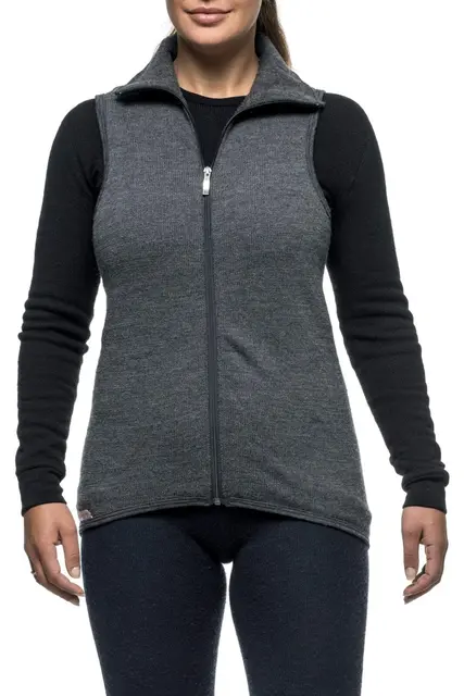 Woolpower Vest 400 m/glidelås Grey XS God varm strikket ullfroté vest 