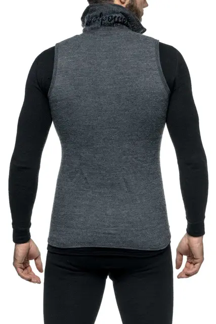 Woolpower Vest 400 m/glidelås Grey XS God varm strikket ullfroté vest 