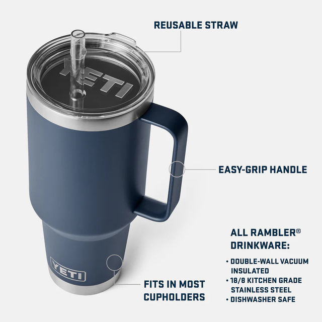 Yeti Rambler Straw Mug 1,2L Sea Foam Stor isloert drikkekopp med sugerør 