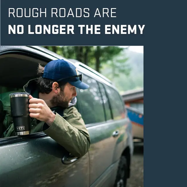 Yeti Rambler Travel Mug Black 591ml Godt isolert reisekopp med drikkelokk 